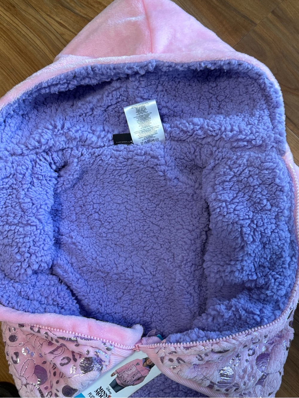 Disney Pink Hooded Minnie Puffer Jacket with Silver Accents - Picture 4 of 7